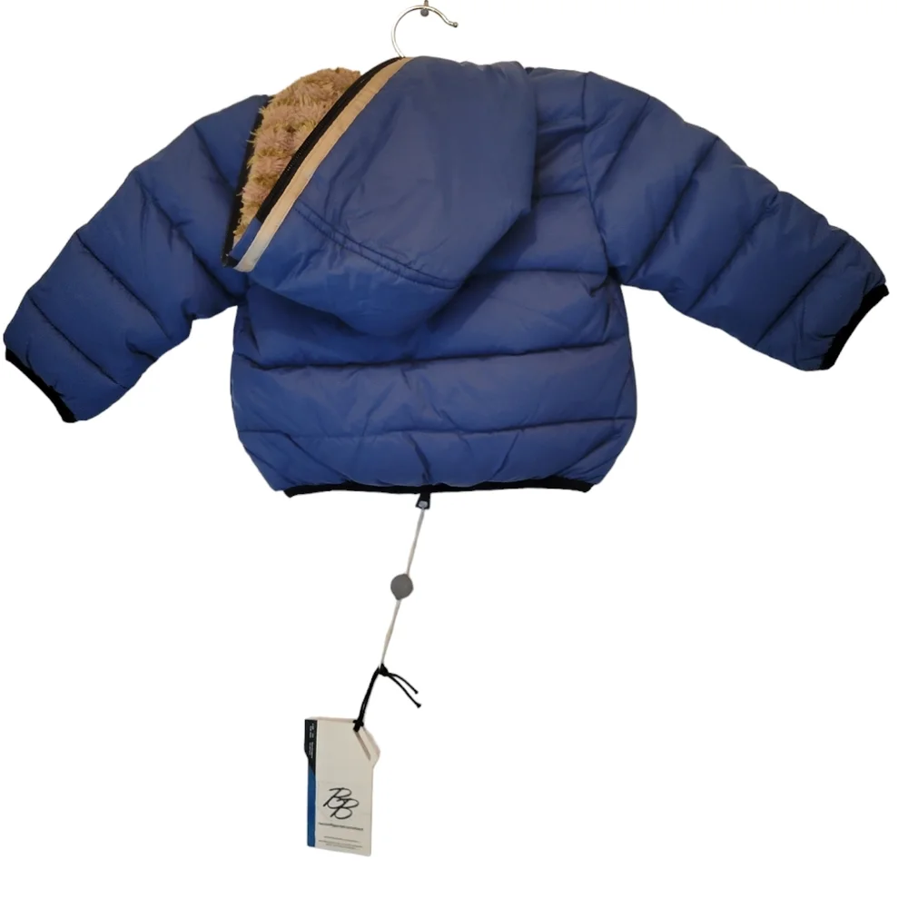 Best Band Boy's 9 Months Blue and Gray Puffer Jacket with Hood 9 Months